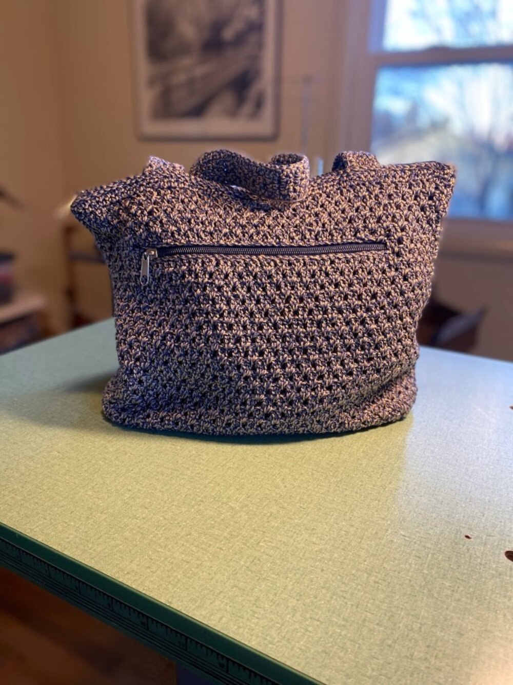 The Sak Original Crocheted Double Strap Shoulder Bag, Blue